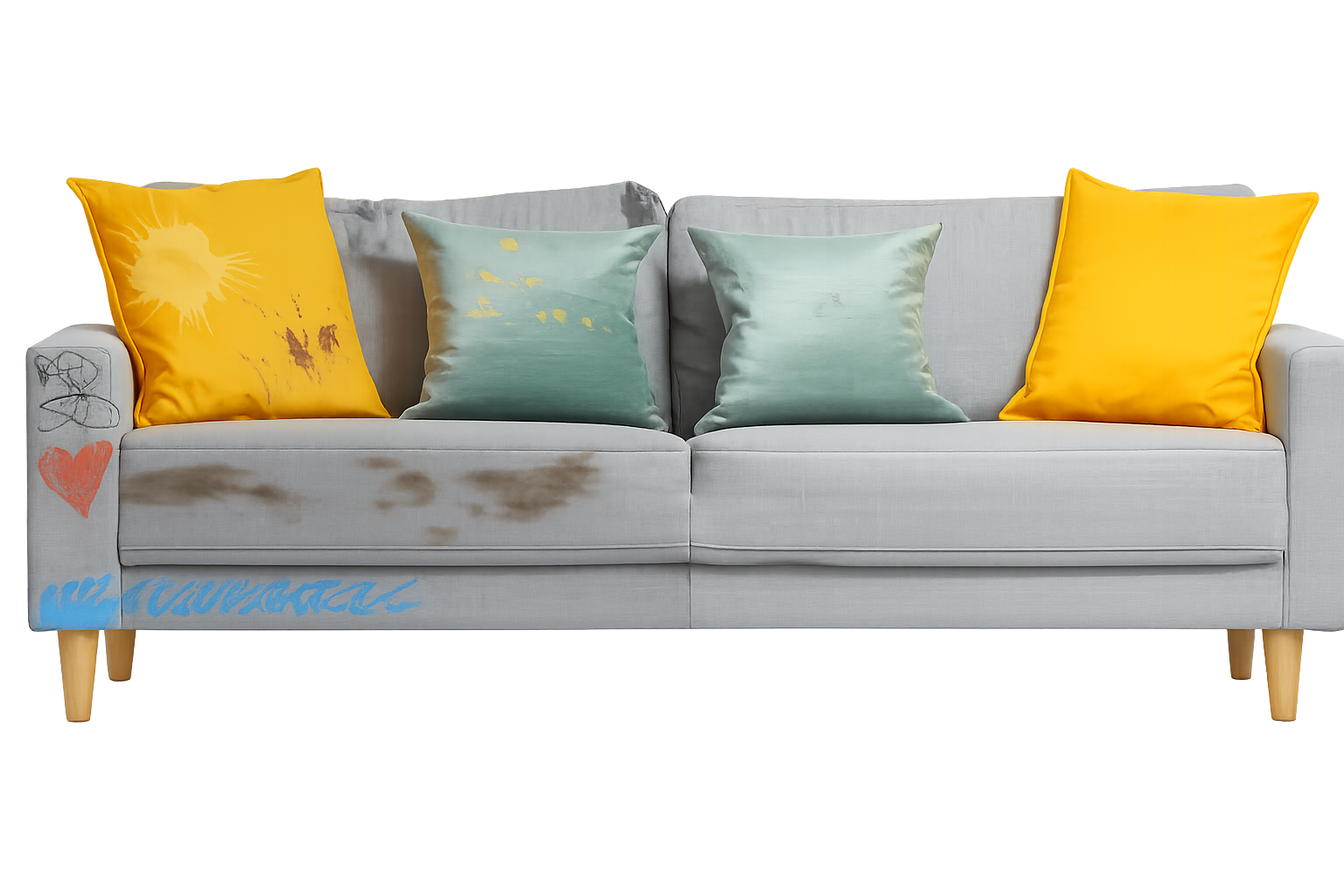 Химчистка дивана до и после